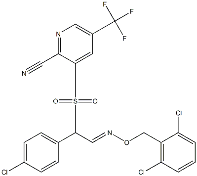 3-[(1-(4-chlorophenyl)-2-{[(2,6-dichlorobenzyl)oxy]imino}ethyl)sulfonyl]-5-(trifluoromethyl)-2-pyridinecarbonitrile Structure