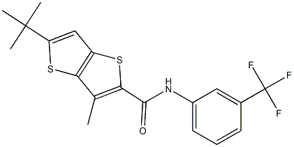 N2-[3-(trifluoromethyl)phenyl]-5-(tert-butyl)-3-methylthieno[3,2-b]thiophen e-2-carboxamide Structure