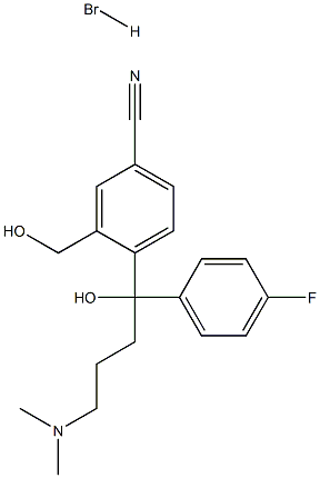 4-[4-(dimethylamino)-1-(4'-fluorophenyl)-1-hydroxybutyl]-3-(hydroxymethyl)benzonitrile HBr 구조식 이미지