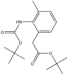 tert-butyl 2-(2-(tert-butoxycarbonylamino)-3-methylphenyl)acetate Structure