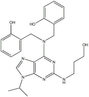 6-[N,N-Di(2-hydroxybenzyl)amino]-2-[(3-hydroxypropyl)amino]-9-isopropylpurne 구조식 이미지