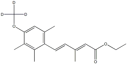 Ethyl-5-(4-methoxy-d3-2,3,6-trimethylphenyl)-3-methyl-2,4-pentadienoate 구조식 이미지