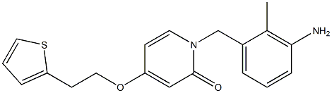 1-(3-Amino-2-methyl-benzyl)-4-(2-thiophen-2-yl-ethoxy)-1H-pyridin-2-one 구조식 이미지