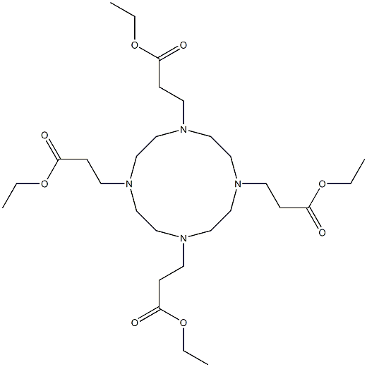 1,4,7,10-Tetrakis[2-(ethoxycarbonyl)ethyl]-1,4,7,10-tetraazacyclododecane 구조식 이미지