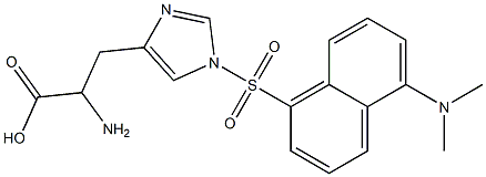 2-amino-3-[1-(5-dimethylaminonaphthalen-1-yl)sulfonylimidazol-4-yl]propanoic acid Structure