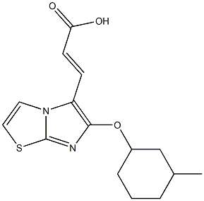 (2E)-3-{6-[(3-methylcyclohexyl)oxy]imidazo[2,1-b][1,3]thiazol-5-yl}acrylic acid 구조식 이미지