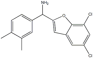 (5,7-dichloro-1-benzofuran-2-yl)(3,4-dimethylphenyl)methanamine Structure