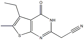 (5-ethyl-6-methyl-4-oxo-3,4-dihydrothieno[2,3-d]pyrimidin-2-yl)acetonitrile 구조식 이미지
