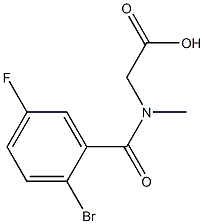 [(2-bromo-5-fluorobenzoyl)(methyl)amino]acetic acid 구조식 이미지