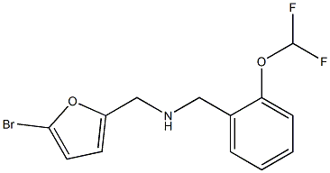 [(5-bromofuran-2-yl)methyl]({[2-(difluoromethoxy)phenyl]methyl})amine Structure