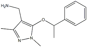 [1,3-dimethyl-5-(1-phenylethoxy)-1H-pyrazol-4-yl]methanamine 구조식 이미지