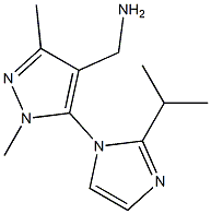 {1,3-dimethyl-5-[2-(propan-2-yl)-1H-imidazol-1-yl]-1H-pyrazol-4-yl}methanamine 구조식 이미지