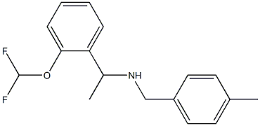 {1-[2-(difluoromethoxy)phenyl]ethyl}[(4-methylphenyl)methyl]amine Structure