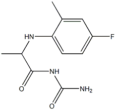 {2-[(4-fluoro-2-methylphenyl)amino]propanoyl}urea Structure