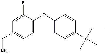 {3-fluoro-4-[4-(2-methylbutan-2-yl)phenoxy]phenyl}methanamine Structure