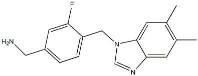 {4-[(5,6-dimethyl-1H-1,3-benzodiazol-1-yl)methyl]-3-fluorophenyl}methanamine 구조식 이미지