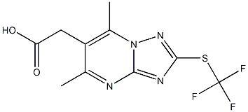 {5,7-dimethyl-2-[(trifluoromethyl)thio][1,2,4]triazolo[1,5-a]pyrimidin-6-yl}acetic acid 구조식 이미지