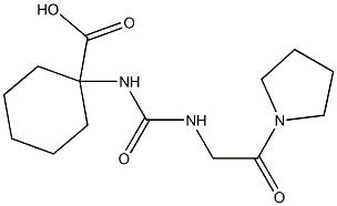 1-({[(2-oxo-2-pyrrolidin-1-ylethyl)amino]carbonyl}amino)cyclohexanecarboxylic acid 구조식 이미지