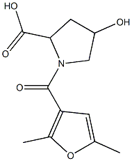 1-(2,5-dimethyl-3-furoyl)-4-hydroxypyrrolidine-2-carboxylic acid 구조식 이미지