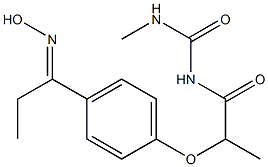 1-(2-{4-[1-(hydroxyimino)propyl]phenoxy}propanoyl)-3-methylurea Structure