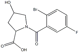 1-(2-bromo-5-fluorobenzoyl)-4-hydroxypyrrolidine-2-carboxylic acid 구조식 이미지