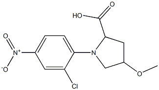 1-(2-chloro-4-nitrophenyl)-4-methoxypyrrolidine-2-carboxylic acid Structure