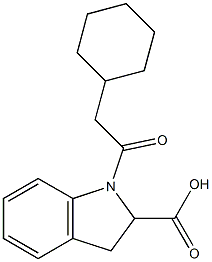 1-(2-cyclohexylacetyl)-2,3-dihydro-1H-indole-2-carboxylic acid Structure