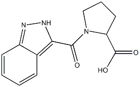 1-(2H-indazol-3-ylcarbonyl)pyrrolidine-2-carboxylic acid 구조식 이미지