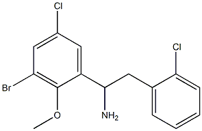 1-(3-bromo-5-chloro-2-methoxyphenyl)-2-(2-chlorophenyl)ethan-1-amine 구조식 이미지