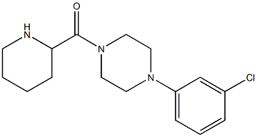 1-(3-chlorophenyl)-4-(piperidin-2-ylcarbonyl)piperazine Structure