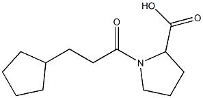 1-(3-cyclopentylpropanoyl)pyrrolidine-2-carboxylic acid Structure