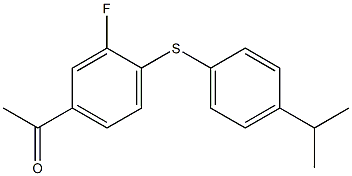 1-(3-fluoro-4-{[4-(propan-2-yl)phenyl]sulfanyl}phenyl)ethan-1-one 구조식 이미지