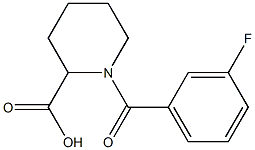 1-(3-fluorobenzoyl)piperidine-2-carboxylic acid Structure