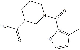 1-(3-methyl-2-furoyl)piperidine-3-carboxylic acid Structure