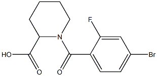 1-(4-bromo-2-fluorobenzoyl)piperidine-2-carboxylic acid Structure