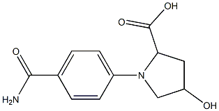 1-(4-carbamoylphenyl)-4-hydroxypyrrolidine-2-carboxylic acid 구조식 이미지