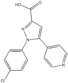 1-(4-chlorophenyl)-5-(pyridin-4-yl)-1H-pyrazole-3-carboxylic acid 구조식 이미지