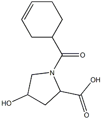 1-(cyclohex-3-en-1-ylcarbonyl)-4-hydroxypyrrolidine-2-carboxylic acid Structure