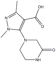 1,3-dimethyl-5-(3-oxopiperazin-1-yl)-1H-pyrazole-4-carboxylic acid 구조식 이미지