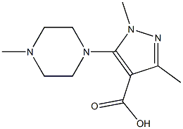 1,3-dimethyl-5-(4-methylpiperazin-1-yl)-1H-pyrazole-4-carboxylic acid 구조식 이미지