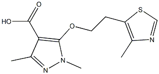 1,3-dimethyl-5-[2-(4-methyl-1,3-thiazol-5-yl)ethoxy]-1H-pyrazole-4-carboxylic acid 구조식 이미지