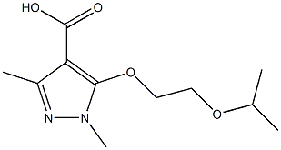 1,3-dimethyl-5-[2-(propan-2-yloxy)ethoxy]-1H-pyrazole-4-carboxylic acid Structure