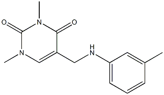 1,3-dimethyl-5-{[(3-methylphenyl)amino]methyl}-1,2,3,4-tetrahydropyrimidine-2,4-dione Structure