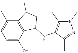 1,7-dimethyl-3-[(1,3,5-trimethyl-1H-pyrazol-4-yl)amino]-2,3-dihydro-1H-inden-4-ol Structure