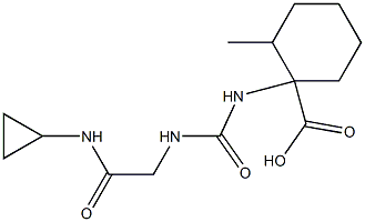 1-[({[2-(cyclopropylamino)-2-oxoethyl]amino}carbonyl)amino]-2-methylcyclohexanecarboxylic acid 구조식 이미지