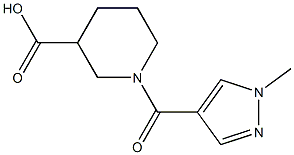 1-[(1-methyl-1H-pyrazol-4-yl)carbonyl]piperidine-3-carboxylic acid 구조식 이미지