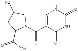 1-[(2,4-dioxo-1,2,3,4-tetrahydropyrimidin-5-yl)carbonyl]-4-hydroxypyrrolidine-2-carboxylic acid Structure