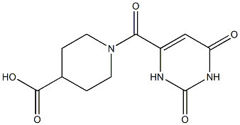 1-[(2,6-dioxo-1,2,3,6-tetrahydropyrimidin-4-yl)carbonyl]piperidine-4-carboxylic acid 구조식 이미지