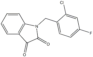 1-[(2-chloro-4-fluorophenyl)methyl]-2,3-dihydro-1H-indole-2,3-dione 구조식 이미지