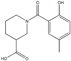 1-[(2-hydroxy-5-methylphenyl)carbonyl]piperidine-3-carboxylic acid Structure